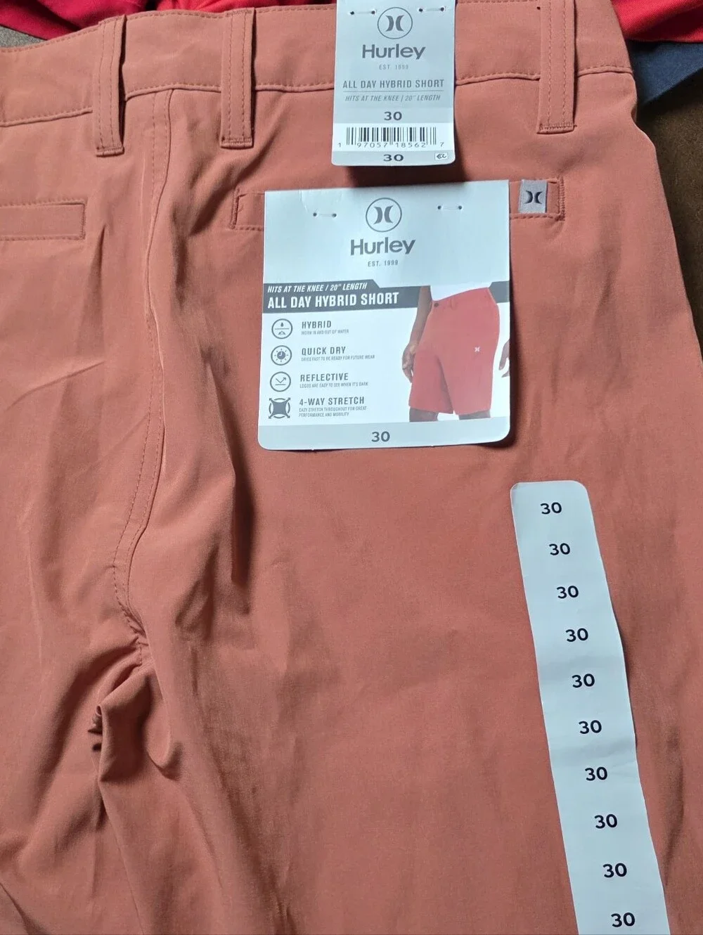 Hurley Men's Rust Performance Walkshorts